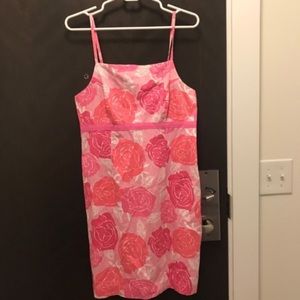 Lilly Pulitzer Pink & Coral Rose-Print Strap Dress